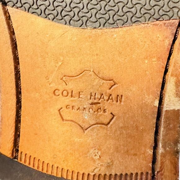 Cole Haan Shoes Men 9 Brown Leather Grand OS Penny Loafers Moc Toe Slip On Dress - Picture 12 of 14